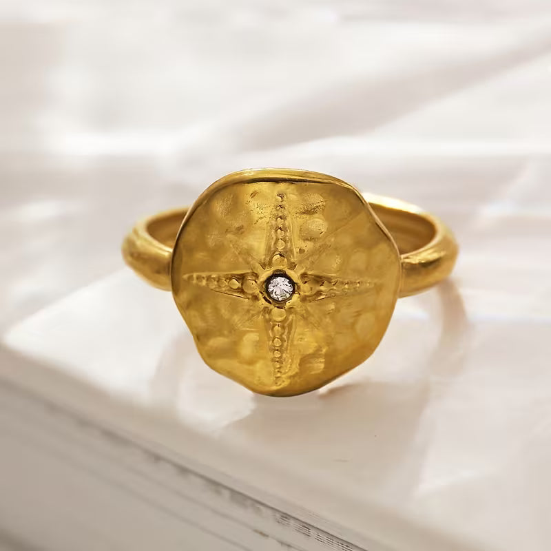 Octagram Zirconia Open Ring