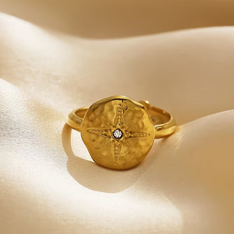 Octagram Zirconia Open Ring