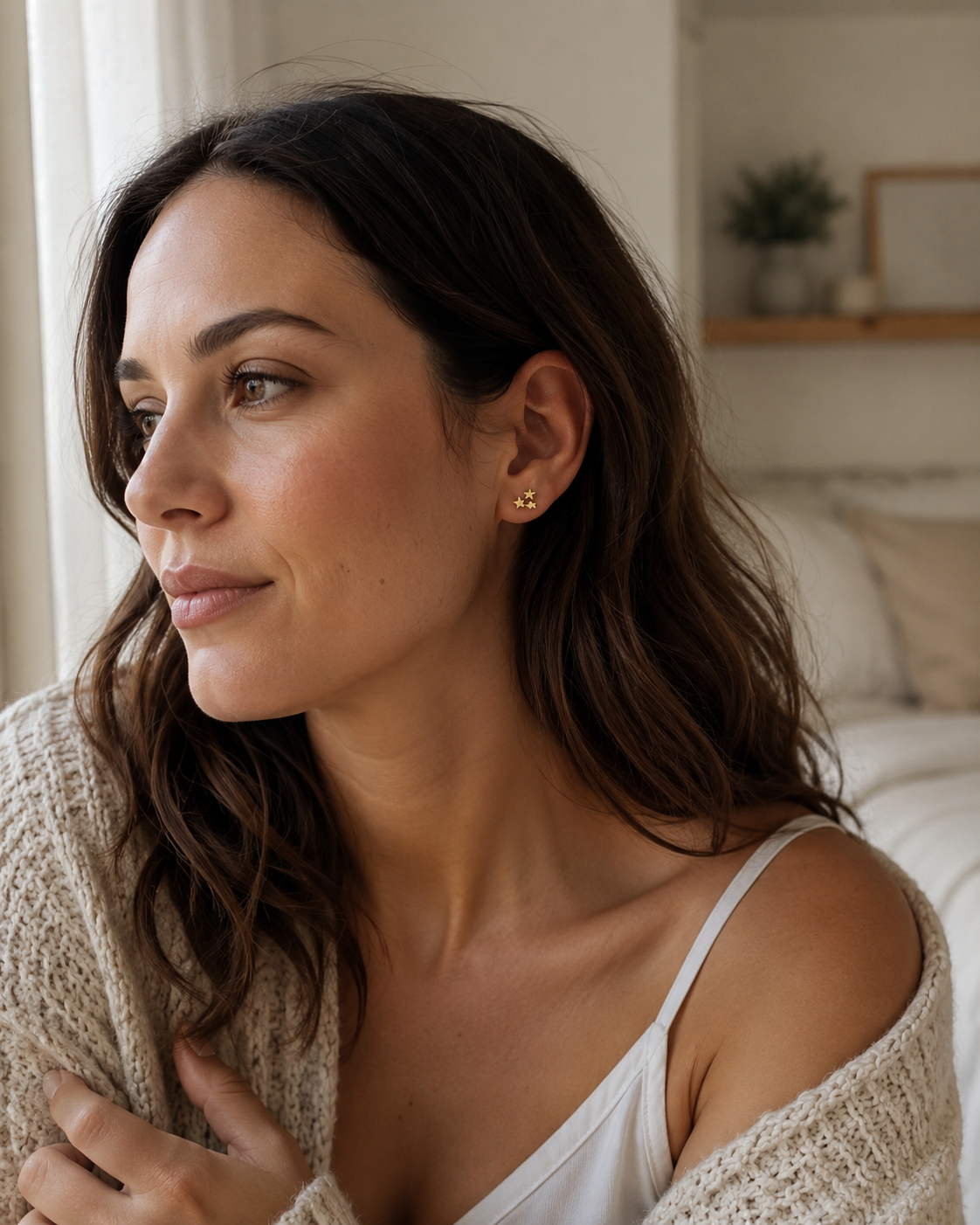 Gold Star Cluster Stud Earrings