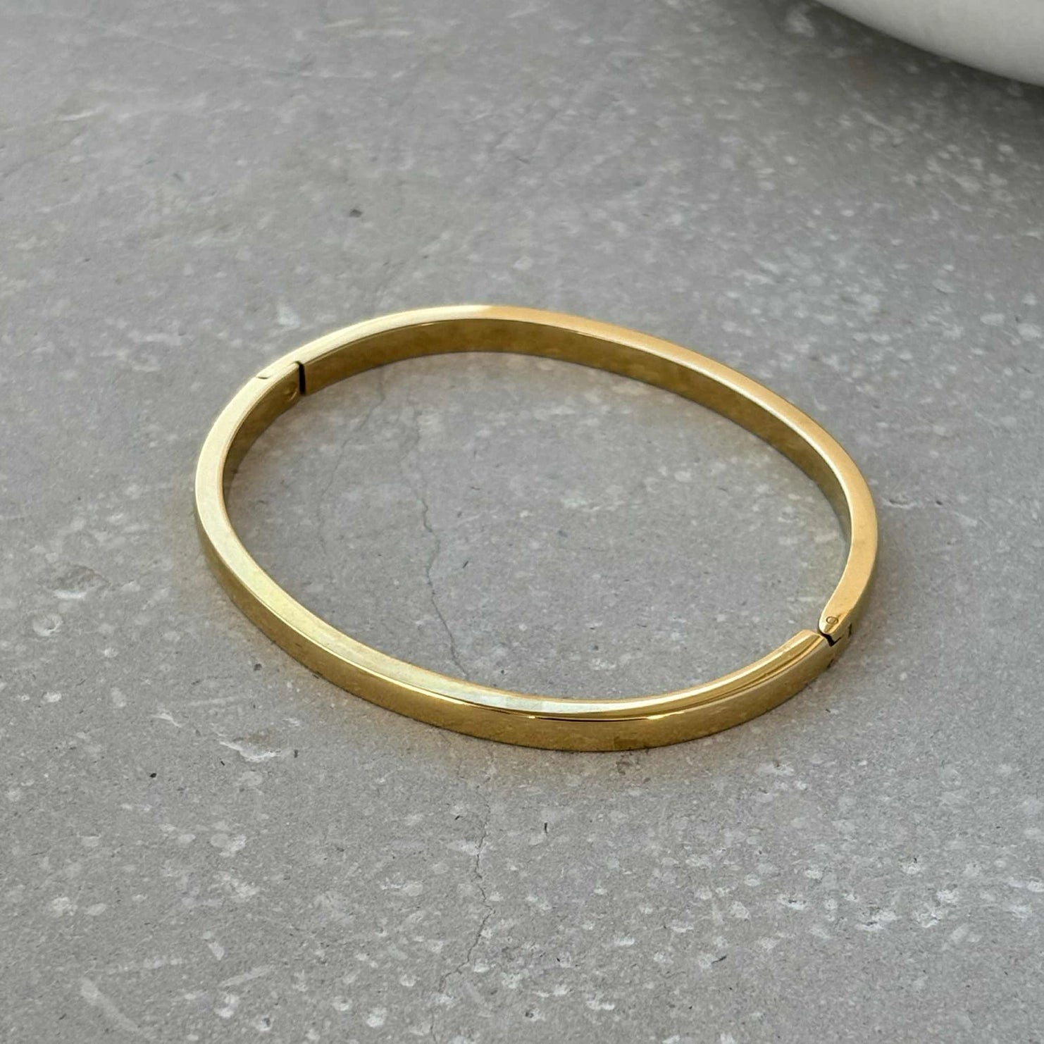 Gold Smooth Hinged Bangle